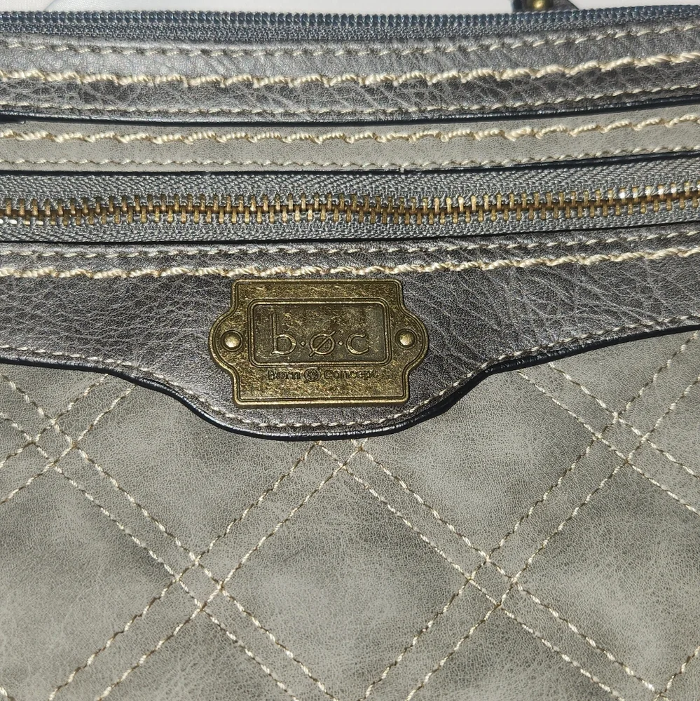 BOC‎ Gray Southerland Quilt Mini Handbag Purse Adjustable Strap